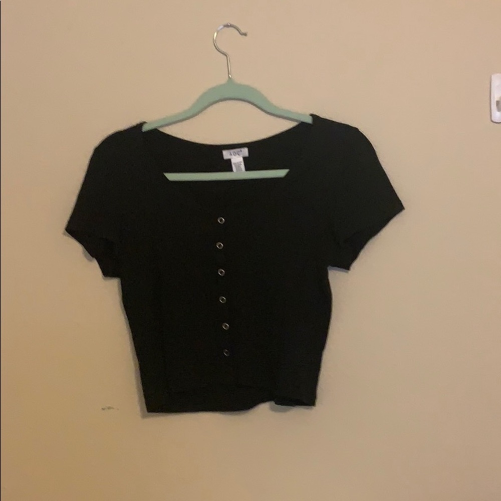 Black Button Top